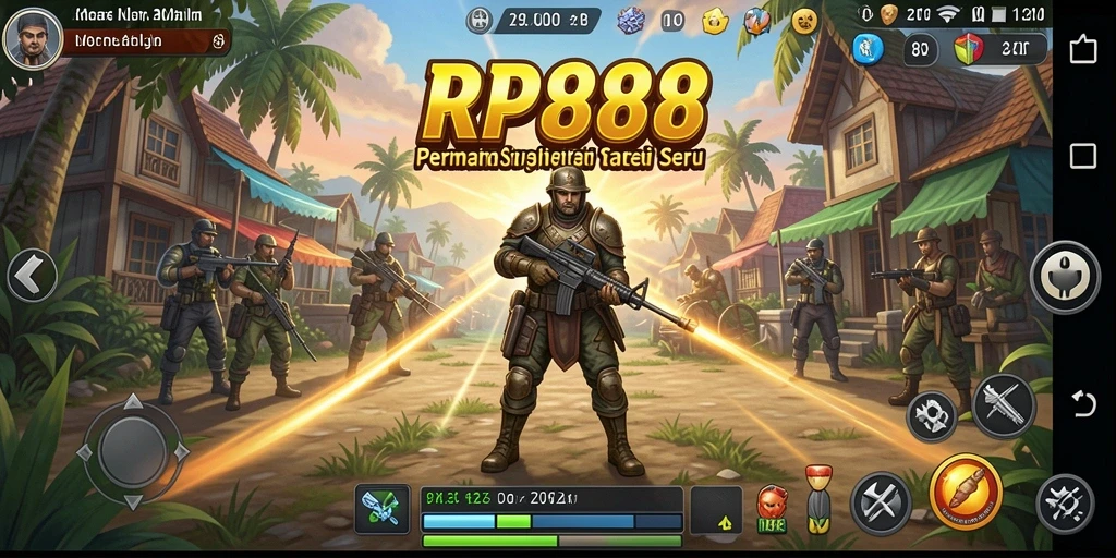 Tangkapan layar gameplay RP888 menampilkan strategi epik dalam pertempuran.
