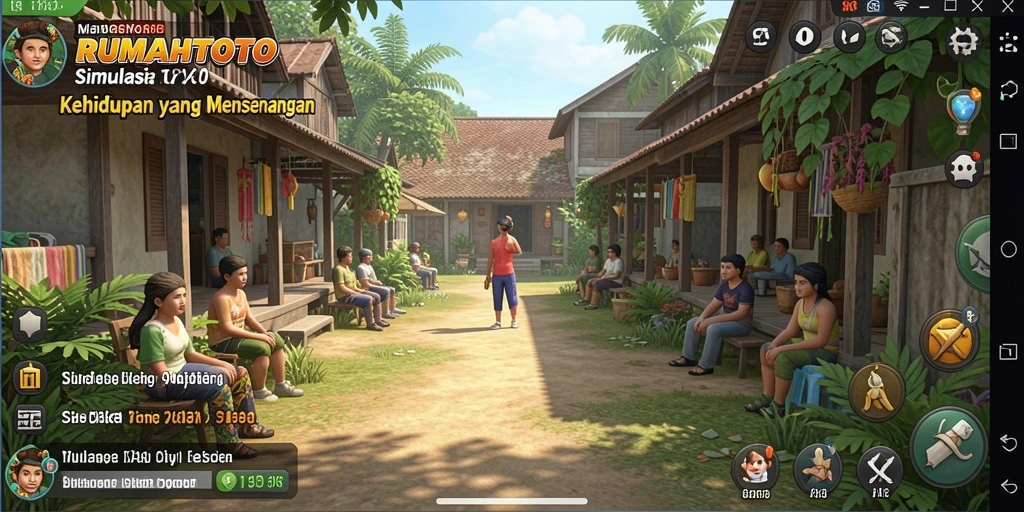 Tampilan menarik dari gameplay RUMAHTOTO yang menunjukkan desain rumah yang kreatif.