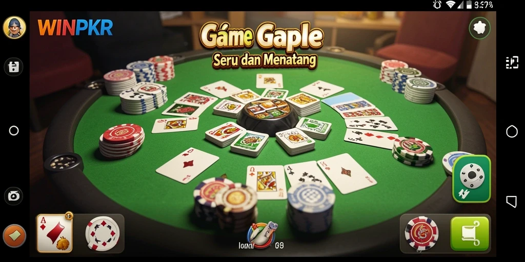 Tampilan gameplay seru di WINPKR saat bermain Gaple.