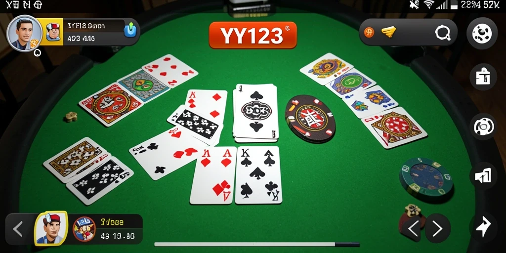 Screenshot YY123 menampilkan gameplay seru Gaple yang menarik.